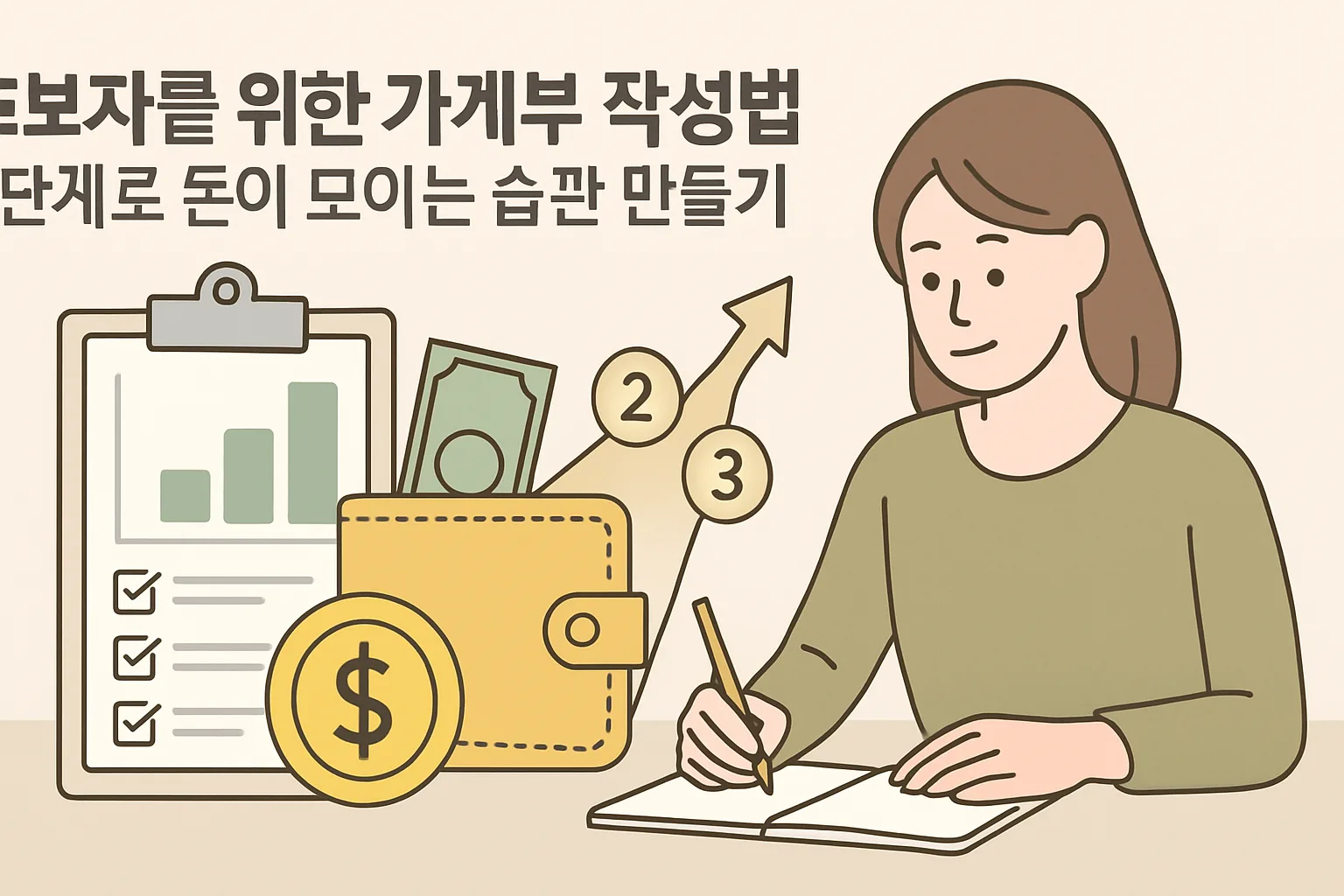 초보자를 위한 가계부 작성법: 3단계로 돈이 모이는 습관 만들기