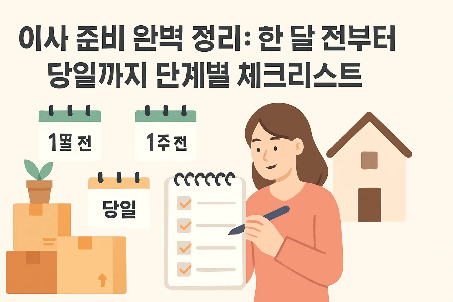 이사 준비 완벽 정리: 한 달 전부터 당일까지 단계별 체크리스트