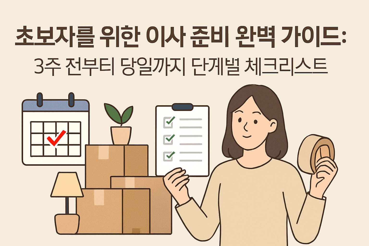 초보자를 위한 이사 준비 완벽 가이드: 3주 전부터 당일까지 단계별 체크리스트
